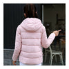 Con Capucha Plumón Mujer Corto Elegante Estilo Holgado Rosa