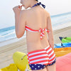 Bikini 3pcs Batwing-Sleeved Chemisier Maillot Bain Maillot de Bain