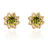 18K Gold Galvanized Austrian Zircon Earrings  green