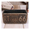 Vintage Route 66 Cendrier Voiture Plaque Succulent Théière Fleur Pot Polyvalent
