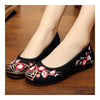 Plum Blossom Old Beijing Cloth Embroidered Shoes   black