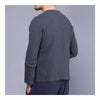Plate Button Top Flax Jacket Coat Vintage   dark grey