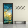 Door Sticker New 3D DIY PVC Waterproof  Door Wall Mural Sunset Ocean qd039