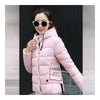 Con Capucha Plumón Mujer Corto Elegante Estilo Holgado Rosa