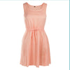 Drawstring Lace-up beautiful Dress Hollow Summer  pink
