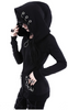 Black Witch Craft Punk Gothic Loop Fleece Hoodie Sweatshirt Top Plus Size