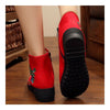 Peacock Vintage Beijing Cloth Shoes Embroidered Boots red 35