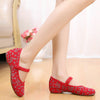 Old Beijing Shoes Slipsole Small Flower National Style Embroidered Shoes red