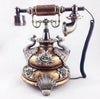 Vintage Antique Retro Caller ID Handset Desk wood Telephone Hand free Peacock B