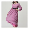 Muslim Robe Dress Belt Long Sleeve Women Garment   violet   M