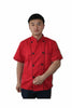 Short Sleeve Kitchen Cooker Working Uniform Chef Waiter Waitress Coat Jacket red