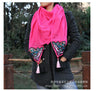 New Linen Embroidery Scarf Woman National Style Scarf Original Applique Opposite