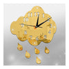 Creative 3d Silencieux Horloge Murale Collage Raindrop Miroir en Or
