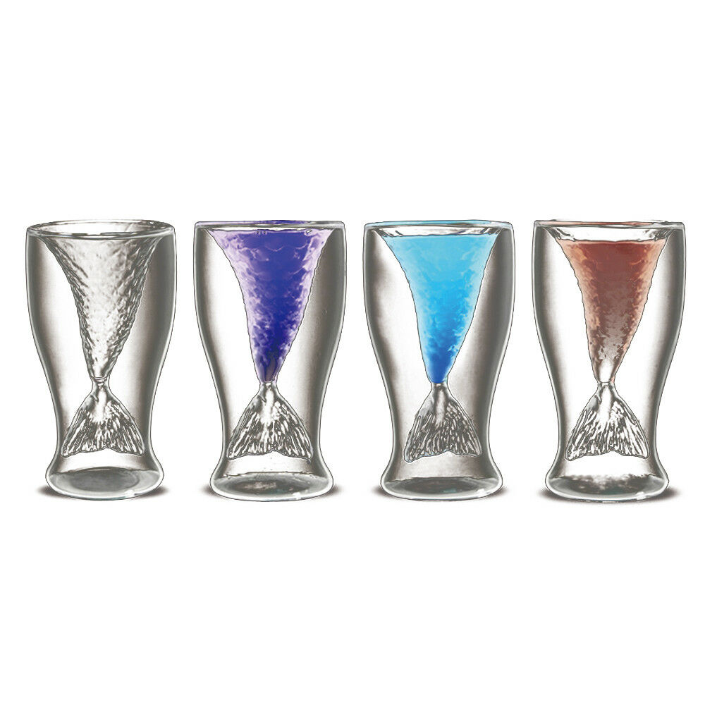 Mermaid Cup Fashonable Stylish Creative Cup Glass Water Two-layer Glass Cup