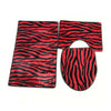 Leopard Print 3pcs Set Toilet Seat Ground Mat Carpet