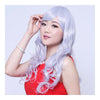 Extra Long Granny Grey Curly Wavy Tilted Frisette Cap Wig one piece Hair lace