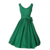 Vintage Hepburn Style Gürtel Einfarbig Kleid Grün