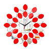 Espejo Acrílico Doble Color Reloj de Pared Bricolaje Rojo Plata