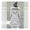 Winter Woman Middle Long Thick Down Coat Plus Size   grey