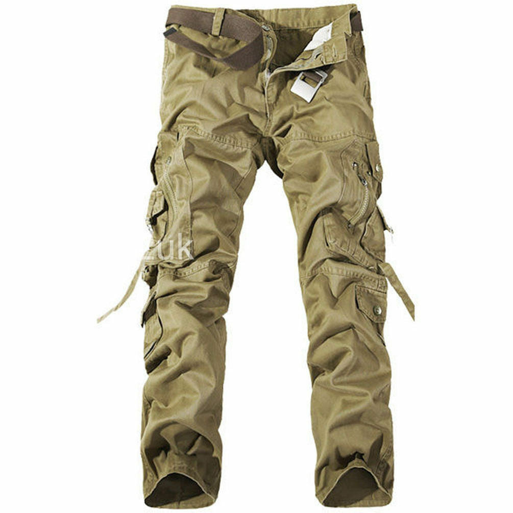 Fashion Mens Work  Military Army Cargo Camo Combat Multi-pocket Pants Trousers