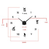 Horloge Murale Super Grande Taille 3d Miroir Acrylique Diy Argent