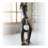 Woman Casual Sports Yoga Fitness Skinny Running Clothes   black grey