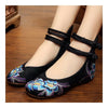 Old Beijing Cloth Embroidered Shoes Square Dancing   black