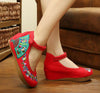 Chinese Ethnic Embroidery Inner high Heel Elevator Cheongsam Dress Shoes FANS