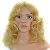 45cm Rubio Cabello Ondulado Tapa de una Sola Pieza Peluca