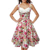 Druck Kleid Ärmellos Schmal Groß Schößchen Pink