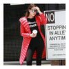 Hooded Thin Light Middle Long Down Coat Slim Woman   red