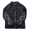 Vintage Jacke Platte Knopf Stickerei Mantel Demon