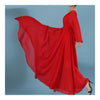 Long Sleeve Dress Bohemian Long Skirt Chiffon   red   S