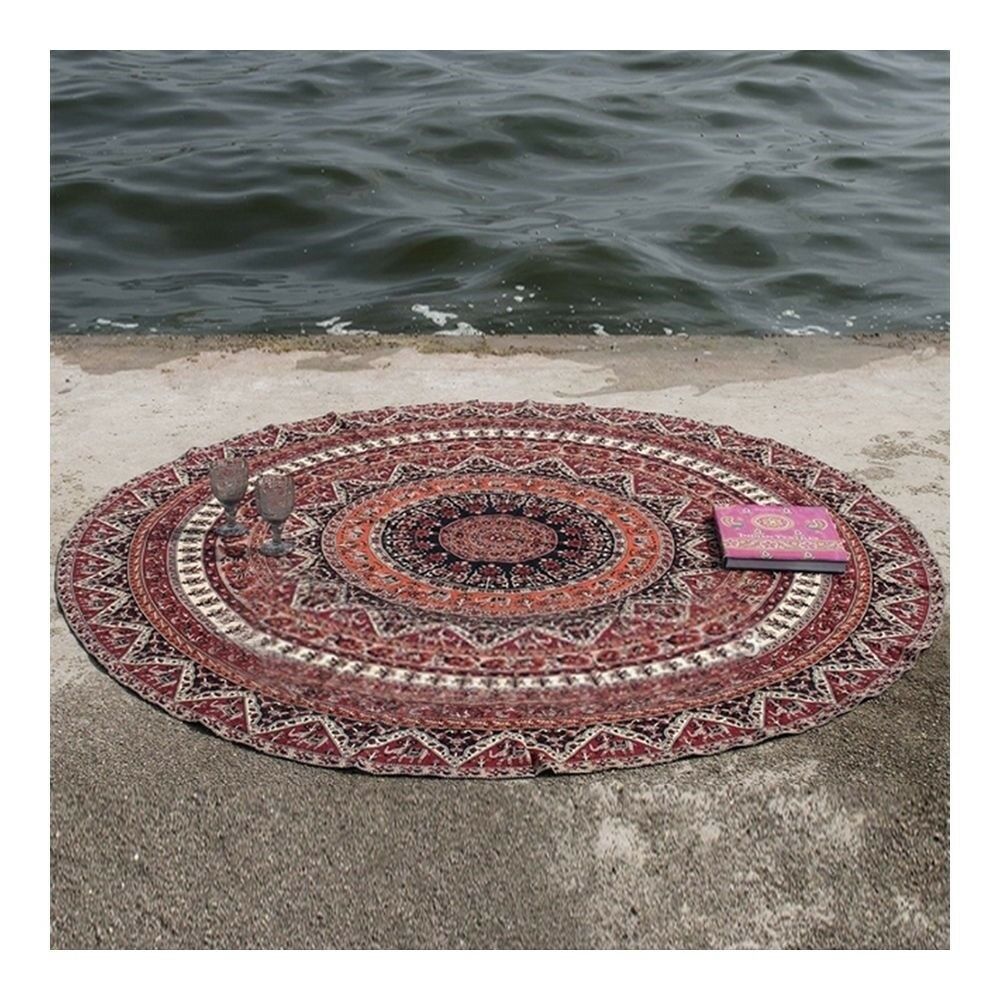 Round Tassel Knitted Beach Towel Lantern Towel Chiffon    5