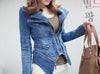 Vintage Hot Punk Grils Cool Rivet Studded Shoulder Motorcycle Denim Coat Jacket