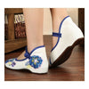 Small White Shoes Old Beijing Cloth Embroidered Shoes   blue