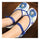 Small White Shoes Old Beijing Cloth Embroidered Shoes   blue