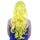 60cm Long Curly Front Lace Cosplay Party one piece Hair cap Wig Yellow