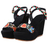 Embroidered Shoes Platform Slipsole Sandals Ballet   High Heel