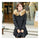 Middle Long Hoodied Fur Collar Casual Slim Thick Cotton Coat   black