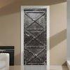 Neuf 3d Diy PVC Imperméable Porte Autocollant Mural Fer Porte Qd021