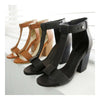 Hoch Dick Absatz Sandalen Zehenfrei T Form Riemen