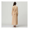 Muslim Robe Dress Belt Long Sleeve Women Garment   apricot   M