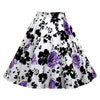 Hepburn Style Vintage Bubble Skirt A-line Pleated Skirt   white purple