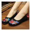 Goldfish Beijing Embroiderede Cloth Shoes Cowhells   black