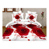 3d Fleur dessus de Lit / Couverture Bâche 4pc Set Coton Poncé 032