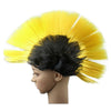 Lustroso Cresta de Gallo Pelo Punk Tapa Bright Peluca Negro Brillante Amarillo