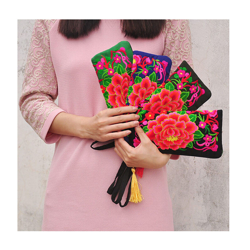 Yunnan Embroidery Woman's Bag Handbag Comestic Bag Coin Case Embroidery Handbag (Big Size)   red - Mega Save Wholesale & Retail - 4