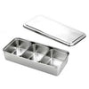 3 Lattice Nonmagnetic Japanese Type Square Seasoning Box Stainless Steel - Mega Save Wholesale & Retail - 1