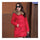 Winter Woman Fur Collar Down Coat Middle Long Warm   red   S - Mega Save Wholesale & Retail - 3